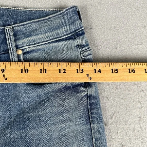 Mother The Weekender Fray Jeans Women's 24 Blue Denim Mid Rise Flare - Picture 10 of 16